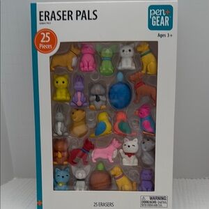 Colorful Animal Toy Erasers Set with 25 Pieces